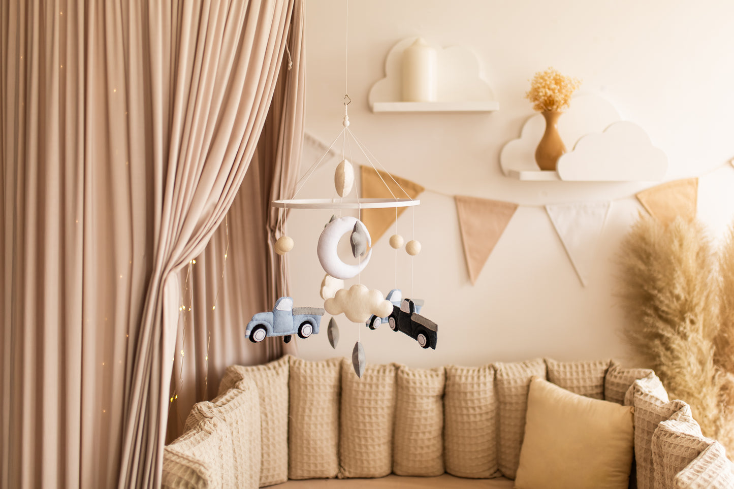 Felt Car Baby Mobile: Transport Nursery Decor