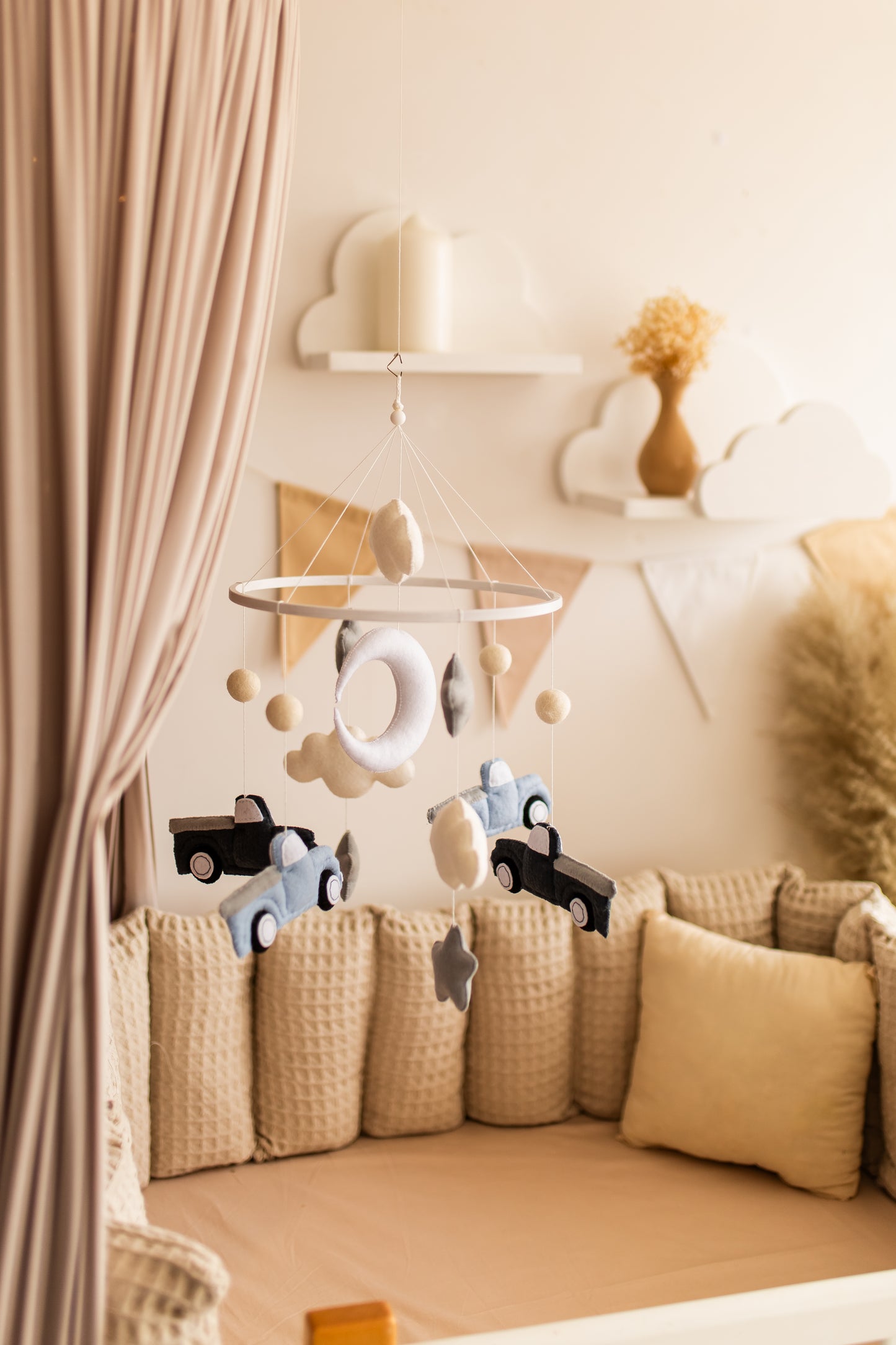 Felt Car Baby Mobile: Transport Nursery Decor