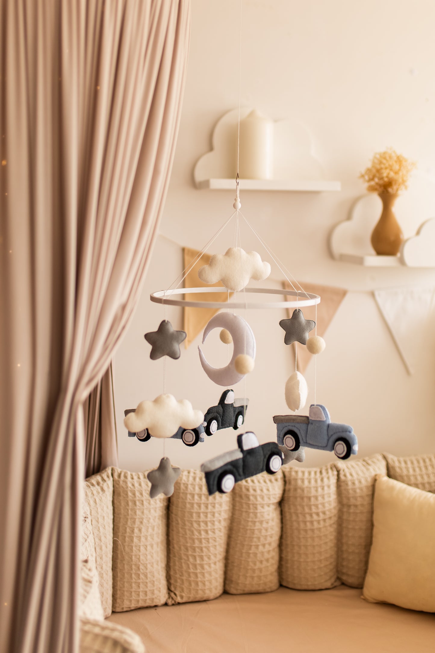 Felt Car Baby Mobile: Transport Nursery Decor
