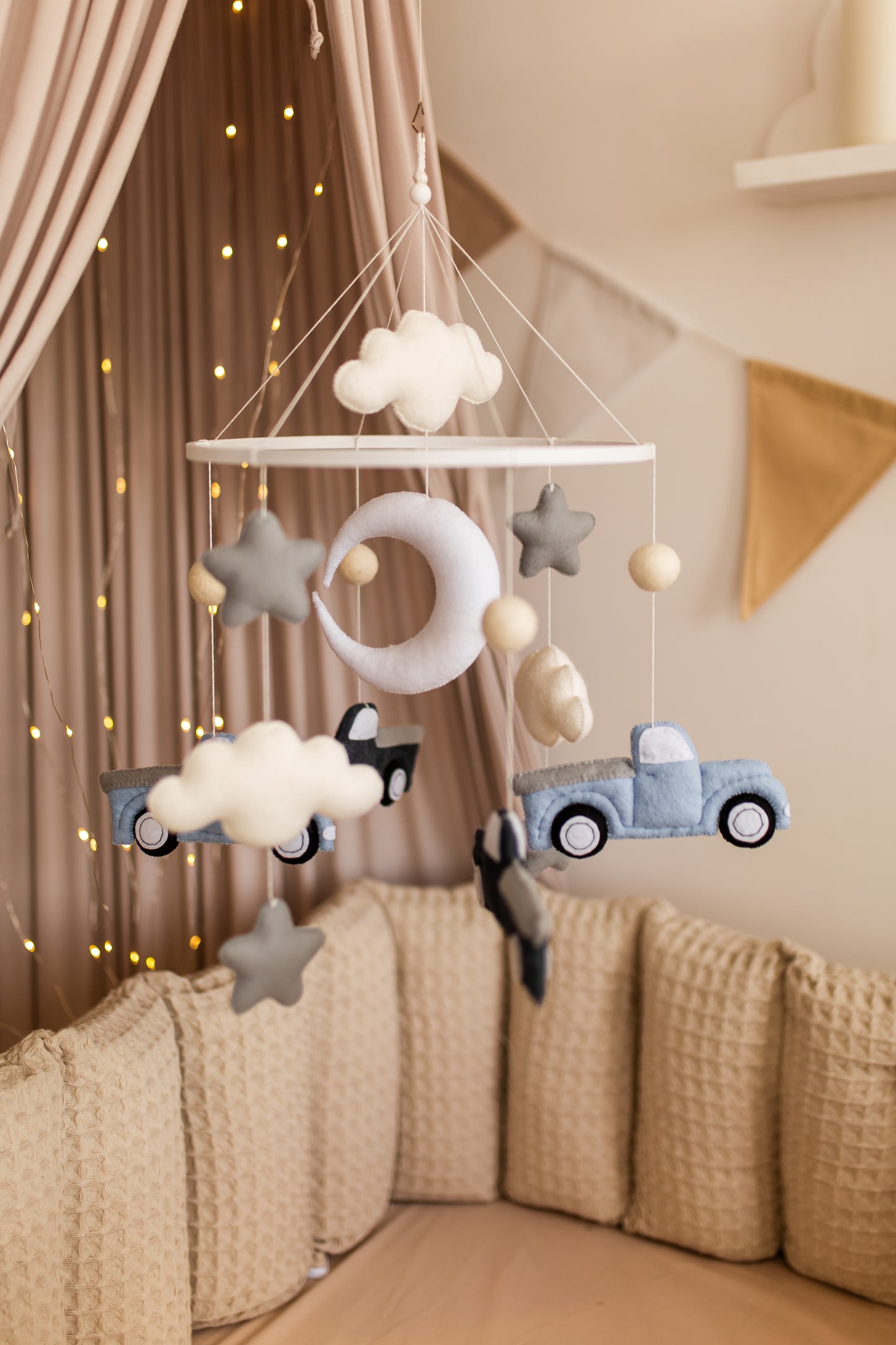 Felt Car Baby Mobile: Transport Nursery Decor