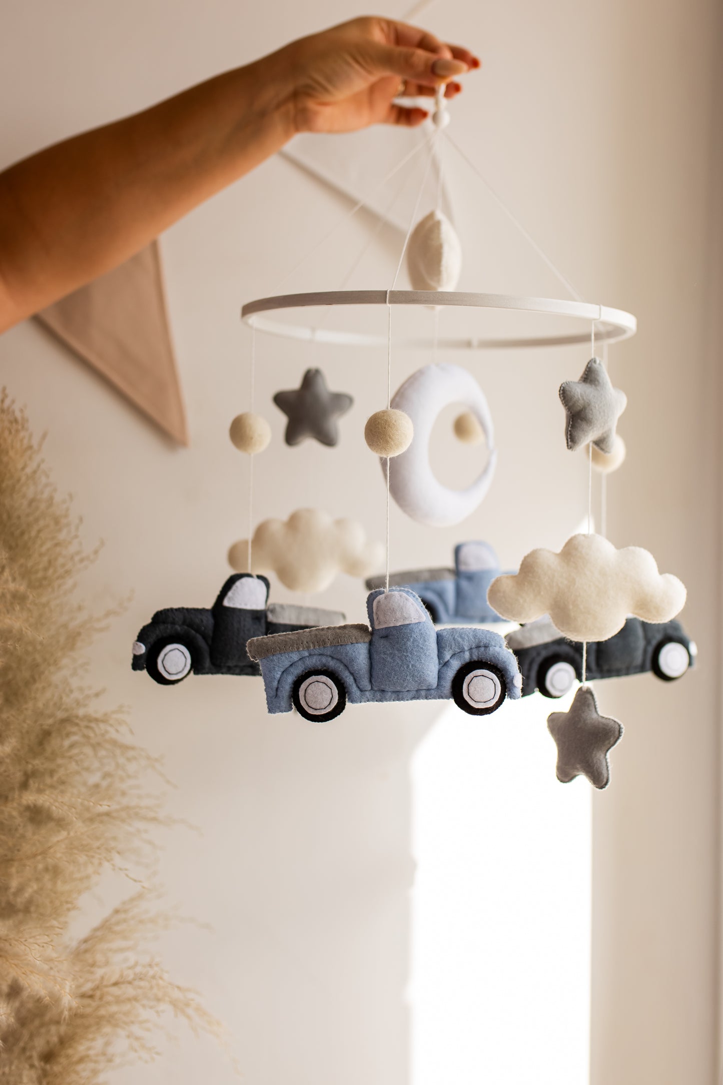Felt Car Baby Mobile: Transport Nursery Decor