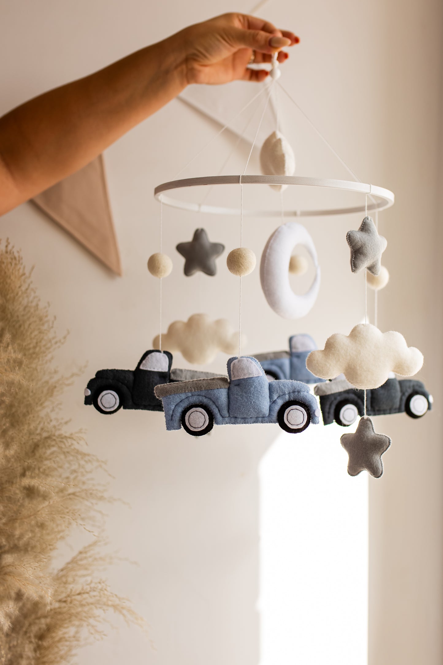Felt Car Baby Mobile: Transport Nursery Decor