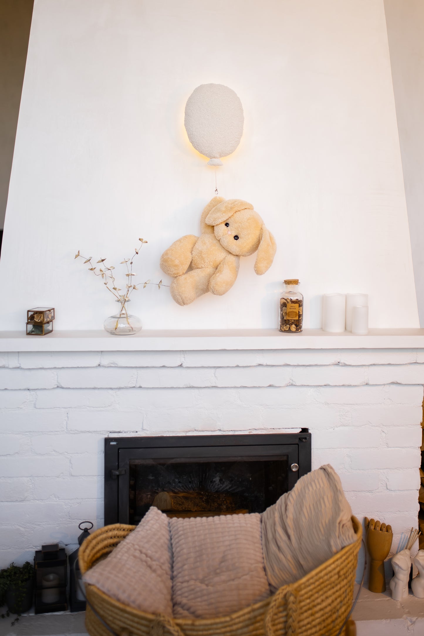 Balloon Night Light with peachy Bunny Toy