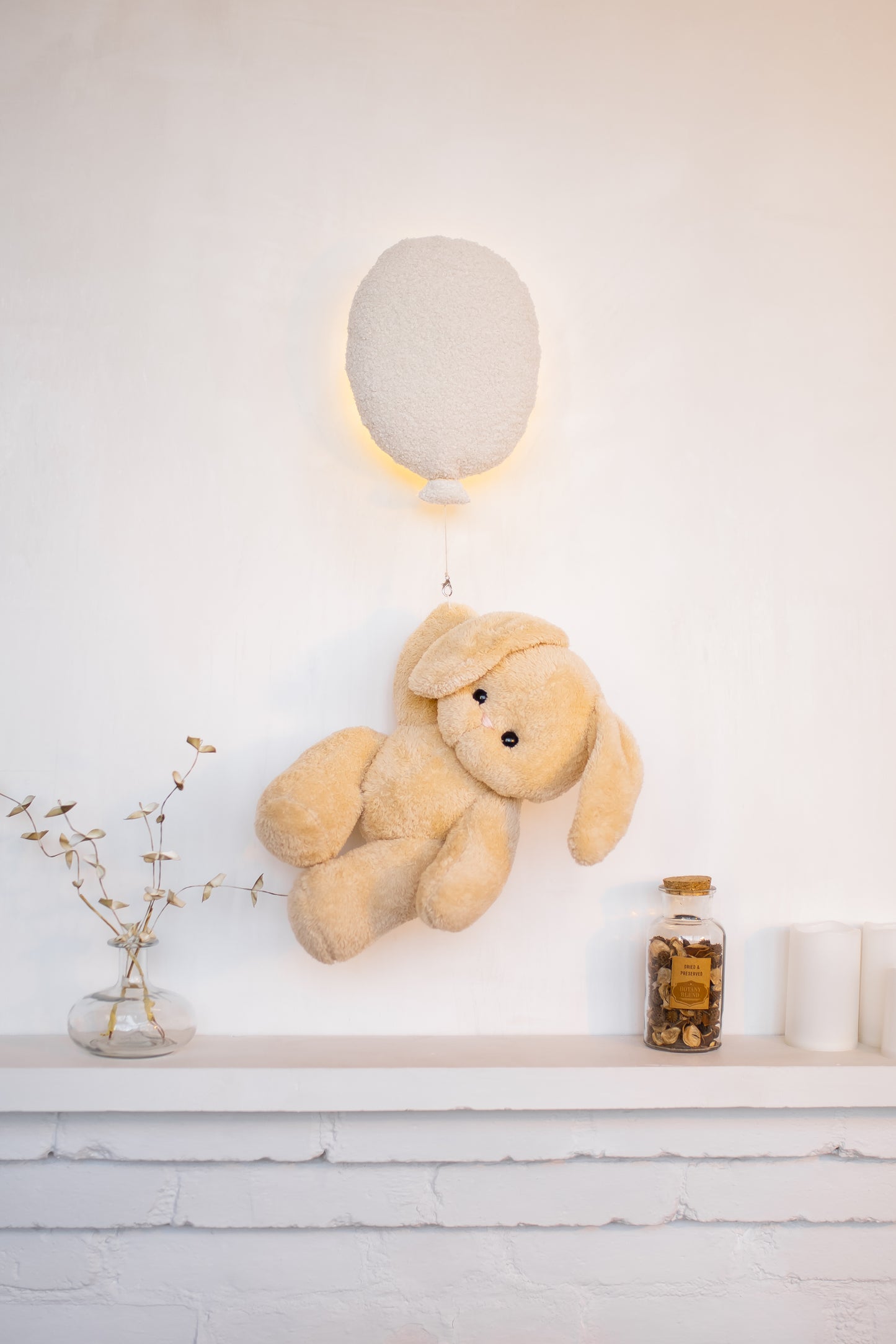 Balloon Night Light with peachy Bunny Toy