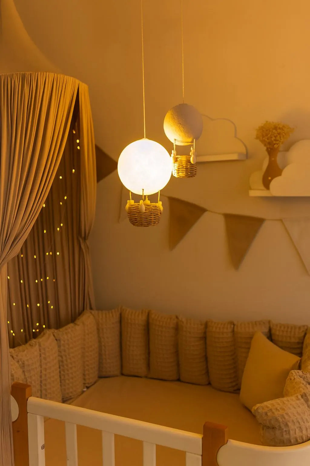 Hot air balloon Moon Night Light Nursery Lamp Baby Room  Decor