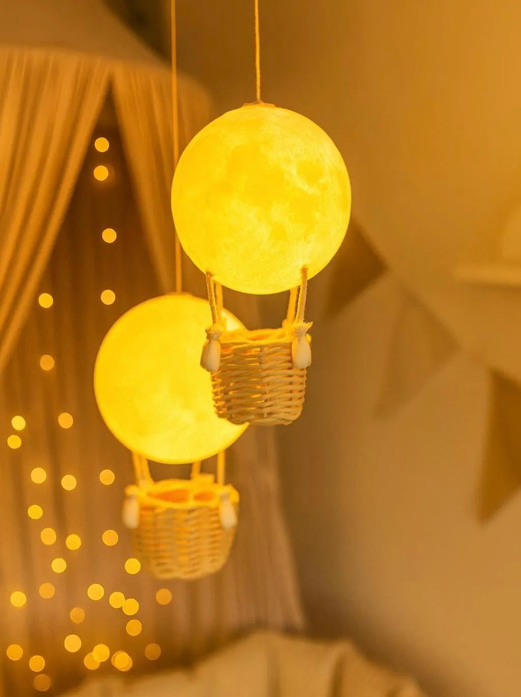 Hot air balloon Moon Night Light Nursery Lamp Baby Room  Decor